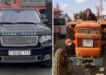 Azərbaycan nömrəli avtomobil qaydaları pozdu, cərimə traktor sürücüsü qadına yazıldı - Foto