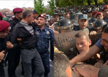 İrəvanda etiraz aksiyaları davam edir: Keçmiş polis rəisi saxlanıldı - Video