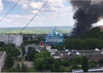İşğal altında olan Donetskdə Rusiya hərbçilərinin hərbi bazası yanıb