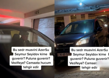 “Azərsu”nun vəzifəli şəxsi ilə qadın arasında söyüş davası - Video