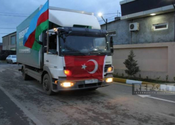 Cəlilabaddan Türkiyə üçün 16 yük maşını ilə yardım göndərilib - Foto