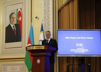 Nobel mükafatı laureatı Əziz Səncər BDU-da olub