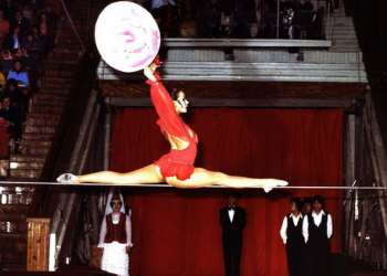 1970-1980-ci illərdə Bakı sirkinin arenasında akrobatlar, gimnastlar və ekvilibristlər - Foto