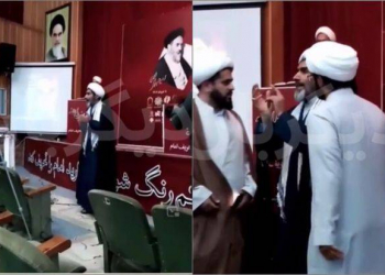 İranda məcburi hicaba dair konfransda mollalar arasında dava düşdü - Video