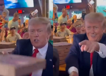 Donald Tramp tərəfdarlarına pizza qonaqlığı verib - Video